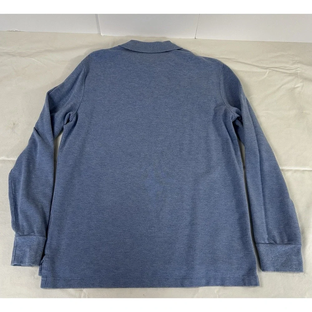 Polo Ralph Lauren Polo Shirt Men's Med Blue Long Sleeve Custom Fit 100% Cotton